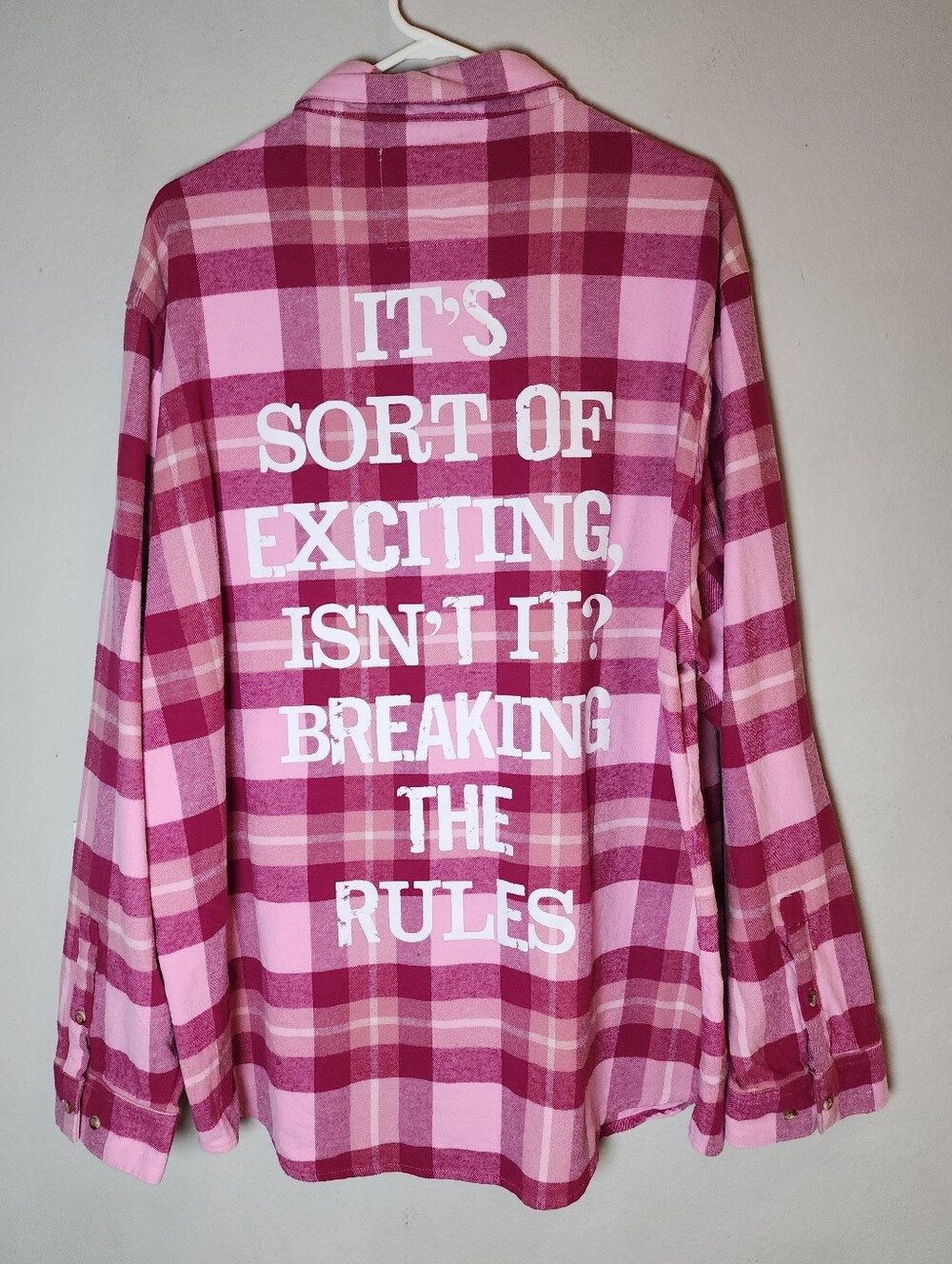Harry Potter Cakeworthy Pink Plaid Cotton Flannel Long Sleeve Button Shirt 3XL
